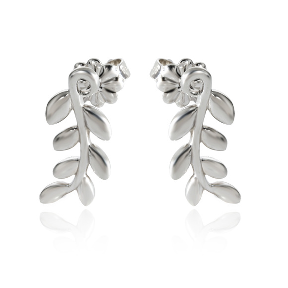 Tiffany & Co. Jewelry - Tiffany & Co. Paloma Picasso Olive Leaf Climber Earrings in Sterling Silver